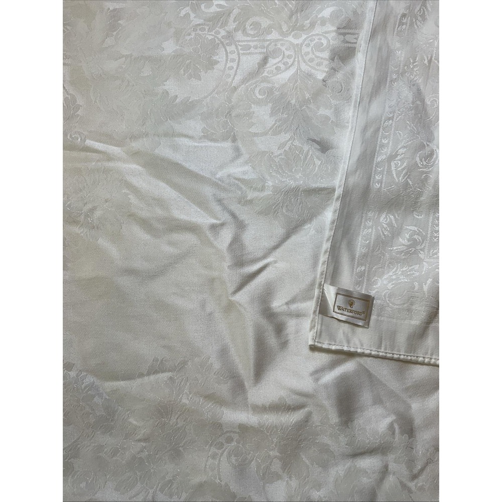 Waterford Tablecloth Ivory Cotton Poly Damask 6" X 82"